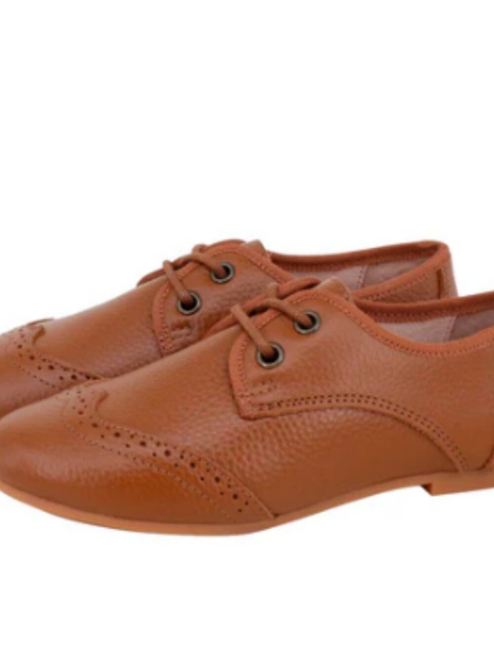 Perroquet Tan Brown Leather Lace up Wingtip Oxford
